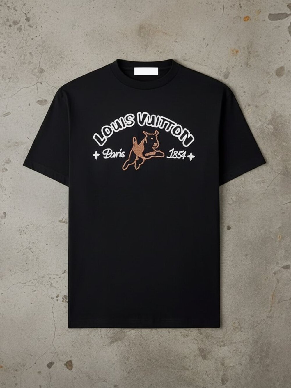 Luxury Paris Graphic T-Shirt | Vintage Dog Logo Tee | Minimal Streetwear Unisex